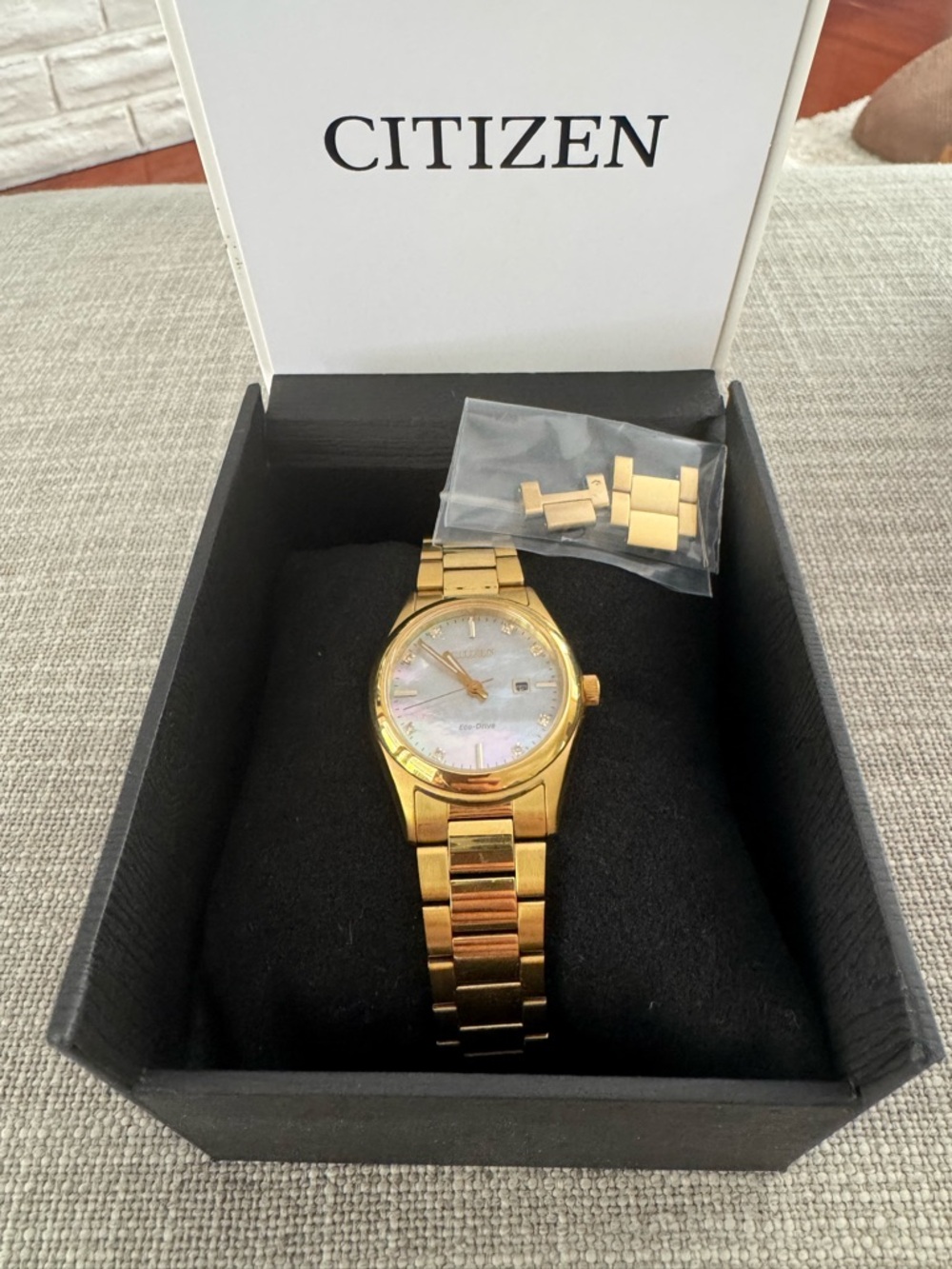 Citizen Gold-Tone Bracelet Watch with Mother-of-Pearl Dial